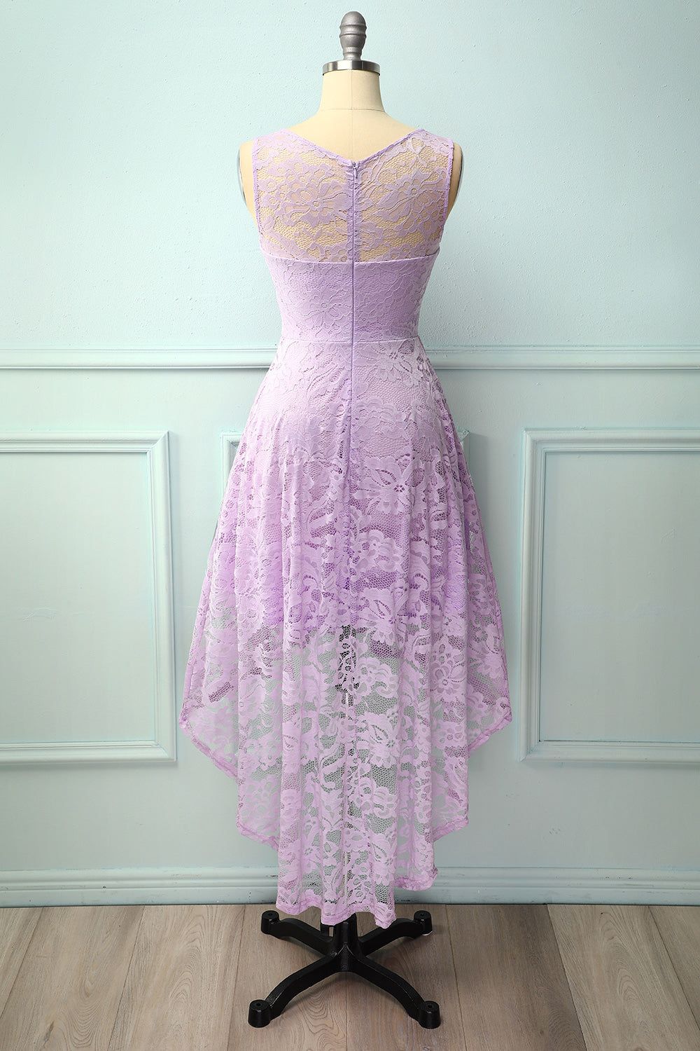 Asymmetrical Lavender Lace Dress sold by Zapaka product image thumbnail 2