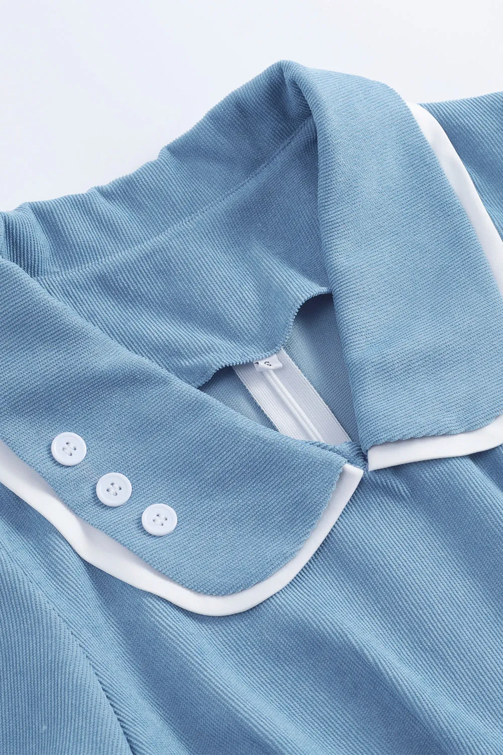 Vintage Blue Solid 1950s Swing Dress sold by Zapaka product image thumbnail 3
