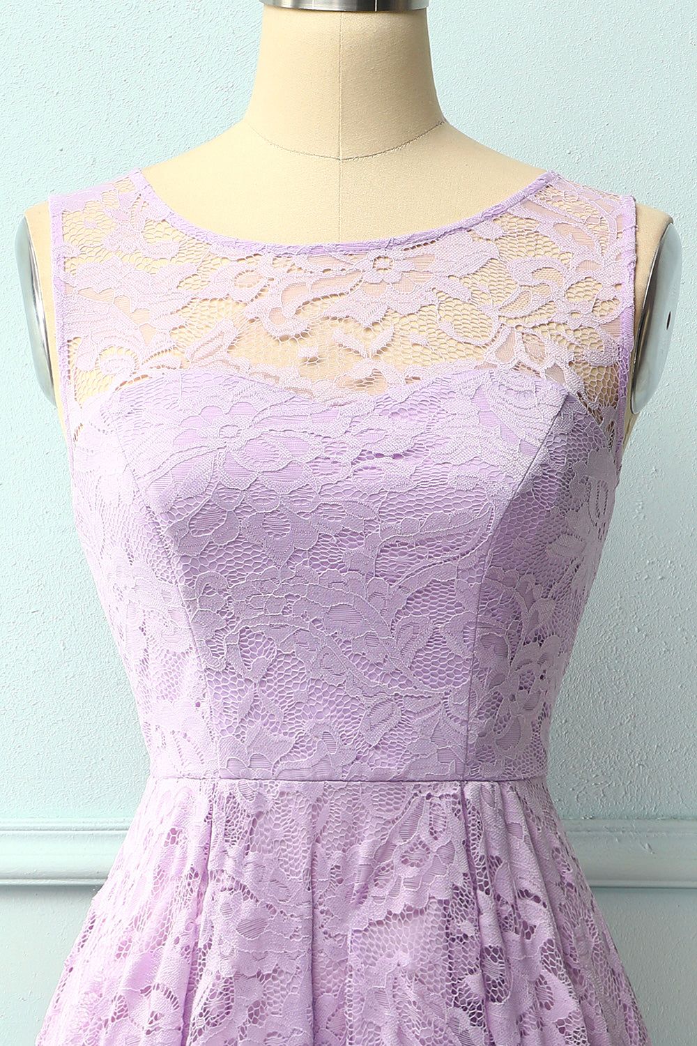 Asymmetrical Lavender Lace Dress sold by Zapaka product image thumbnail 3