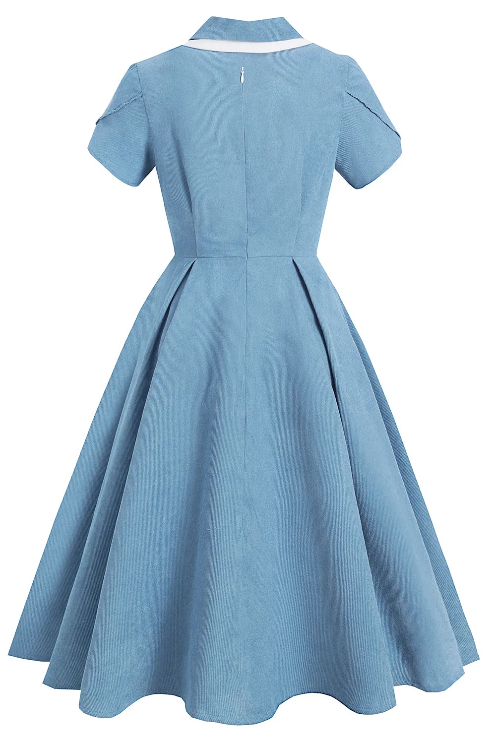Vintage Blue Solid 1950s Swing Dress | Parallel Vintage Blue Solid 1950s Swing Dress | Parallel