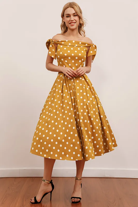 Yellow Polka Dots Vintage Dress sold by Zapaka