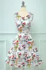 Blue Printed Floral Swing Vintage Dress sold by Zapaka