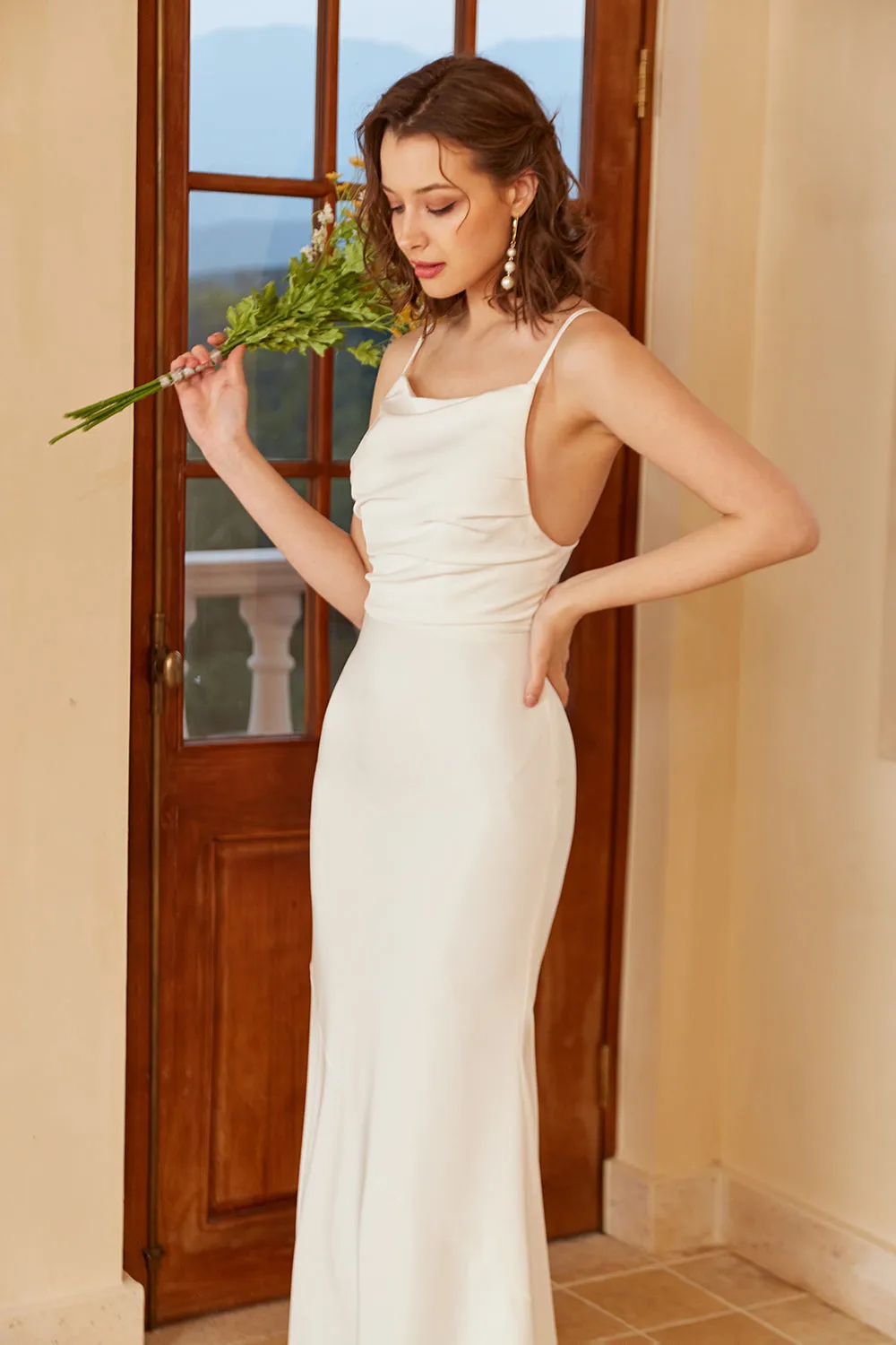 Simple Mermaid Boho Wedding Dress sold by Zapaka product image thumbnail 3