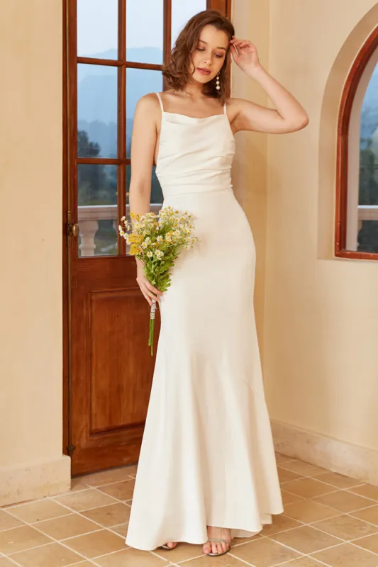 Simple Mermaid Boho Wedding Dress sold by Zapaka