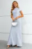 Light Blue Sequined High Neck Short Sleeves Mermaid Prom Dress sold by Zapaka
