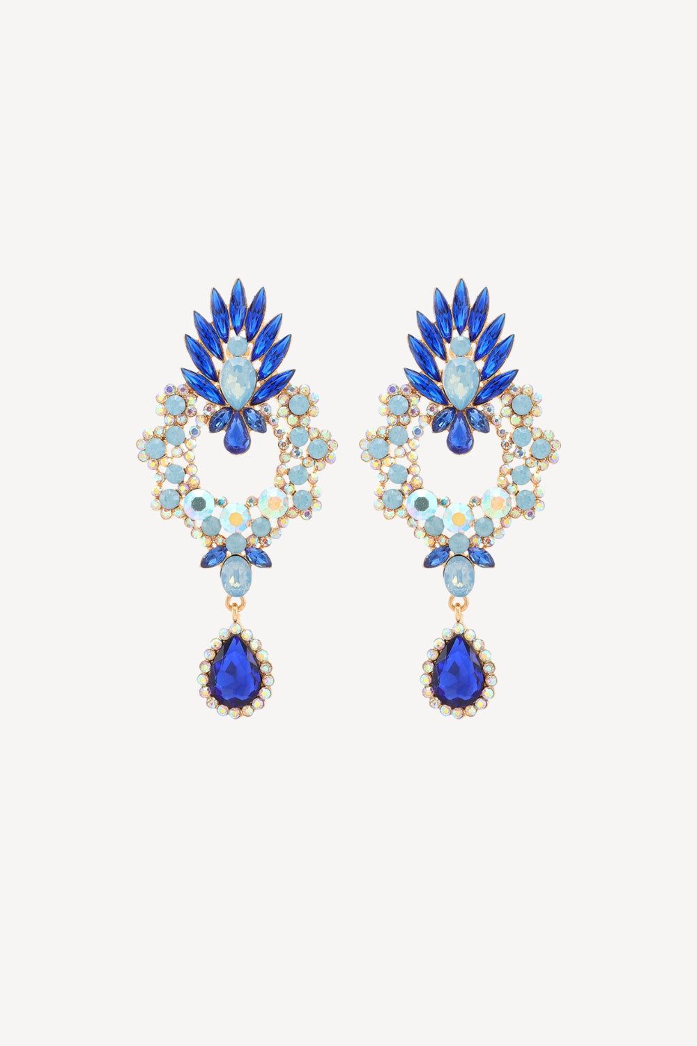 Sparkly Geometric Rhinestone Drop Earrings sold by Zapaka