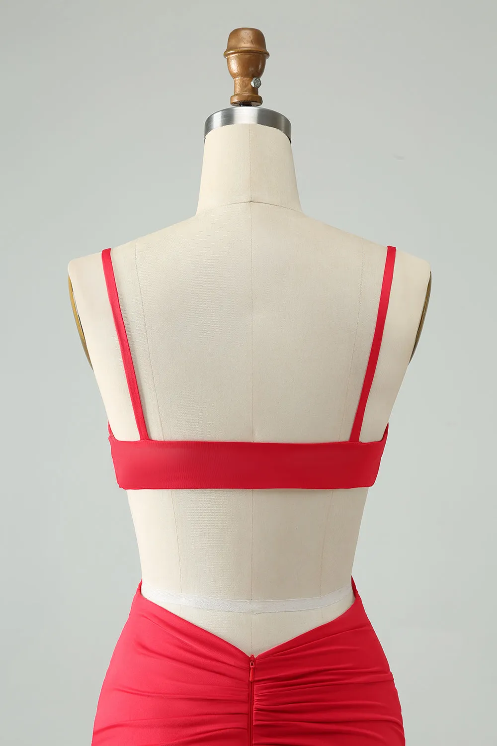 Red Tight Spaghetti Straps Hollow Out Short Homecoming Dress sold by Zapaka product image thumbnail 5