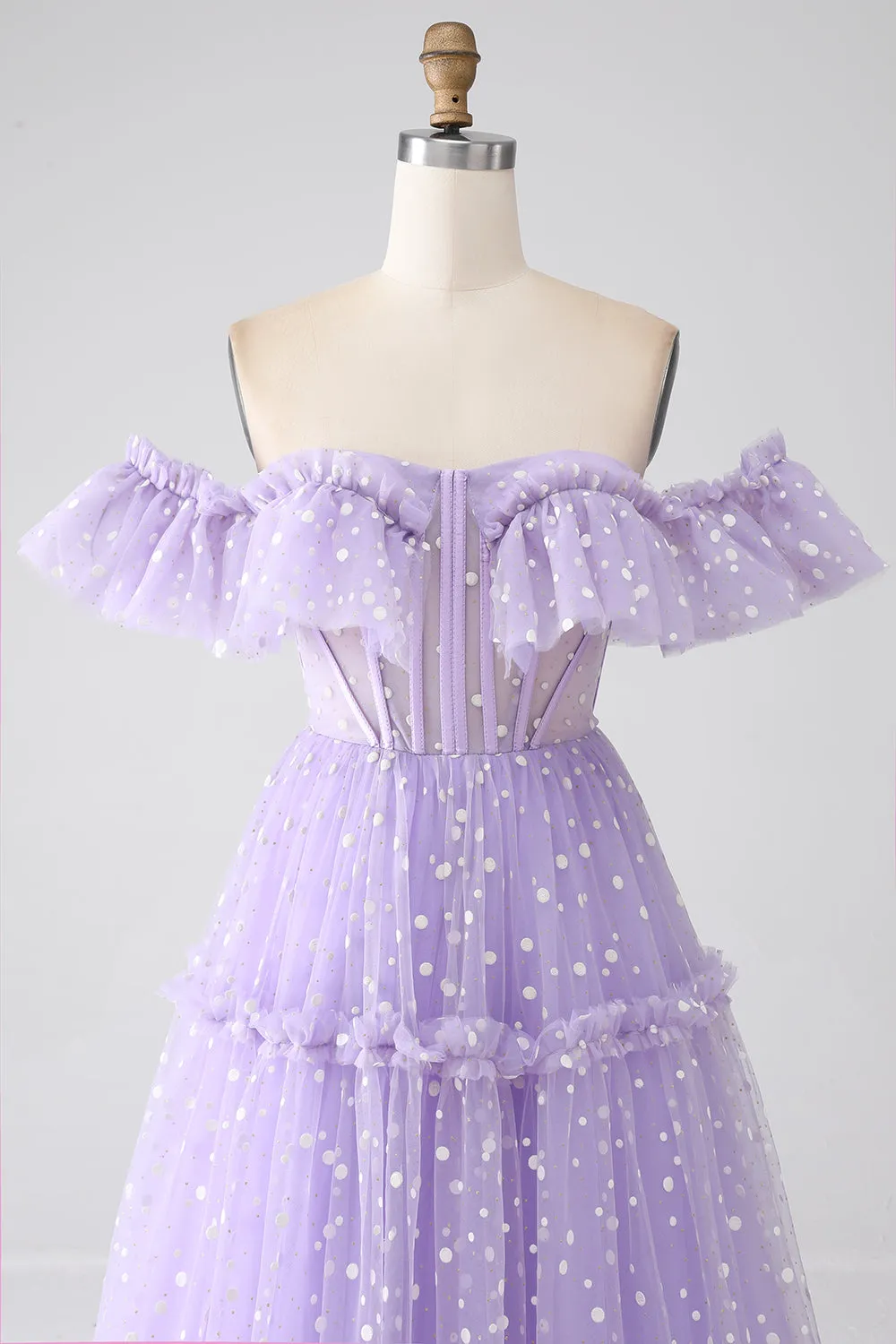 Off The Shoulder Lilac Corset Prom Dress sold by Zapaka product image thumbnail 4