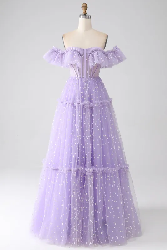Off The Shoulder Lilac Corset Prom Dress sold by Zapaka