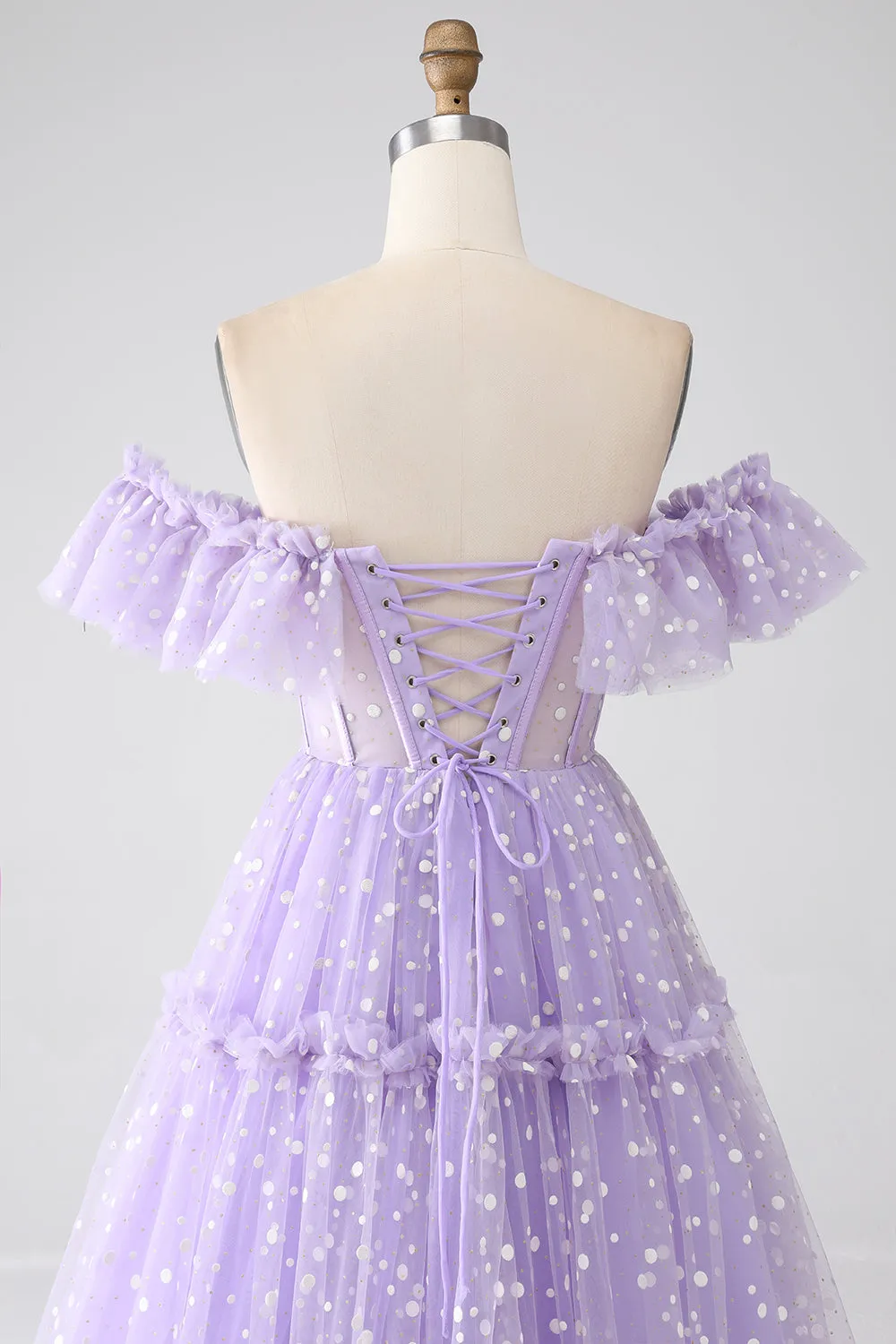 Off The Shoulder Lilac Corset Prom Dress sold by Zapaka product image thumbnail 5