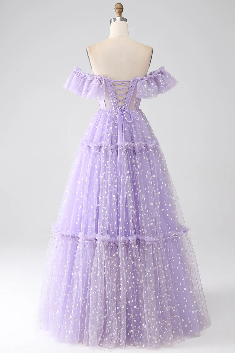 Off The Shoulder Lilac Corset Prom Dress sold by Zapaka product image thumbnail 2