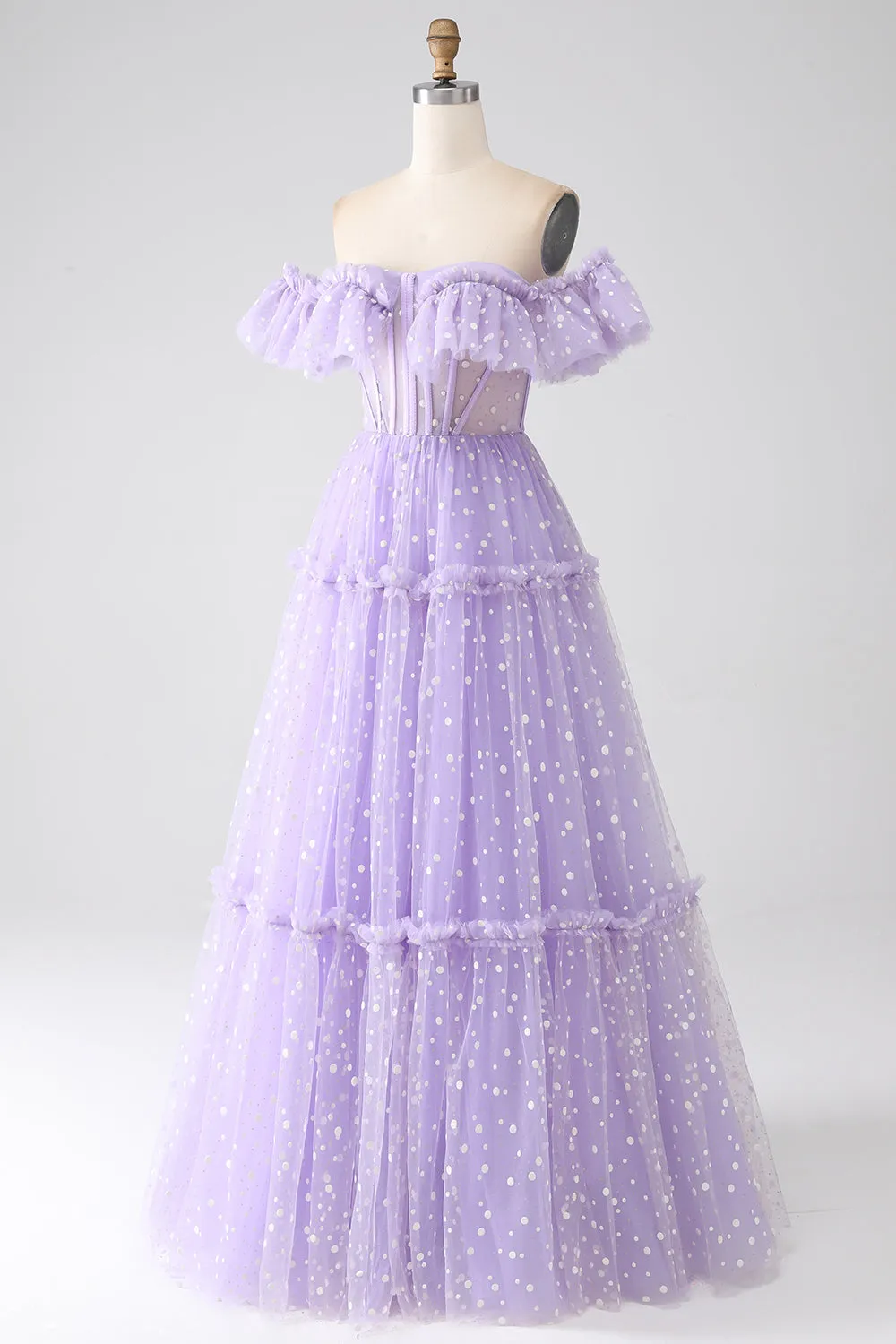 Off The Shoulder Lilac Corset Prom Dress sold by Zapaka product image thumbnail 3