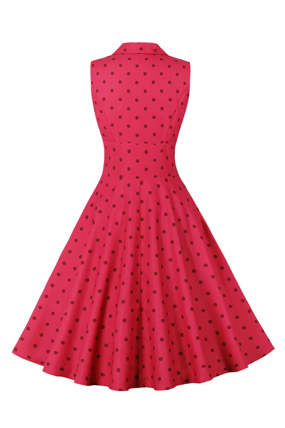 Red Polka Dots Swing 1950s Dress sold by Zapaka product image thumbnail 2