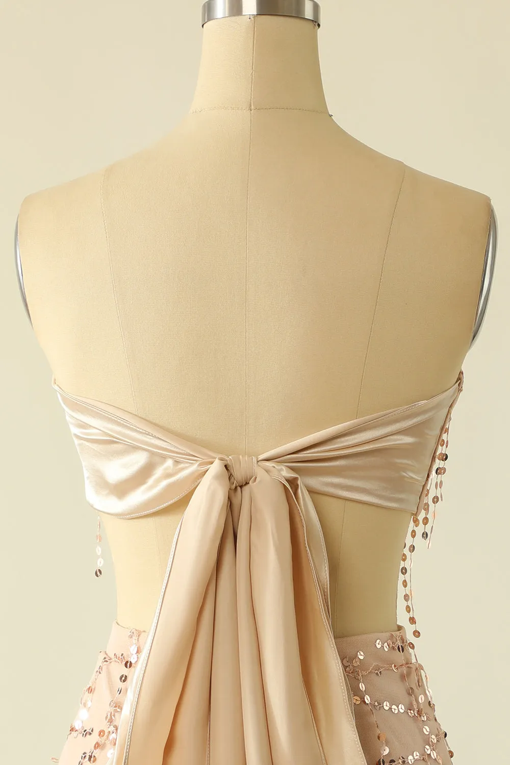 Two Piece Sequins Strapless Pink Homecoming Dress sold by Zapaka product image thumbnail 5