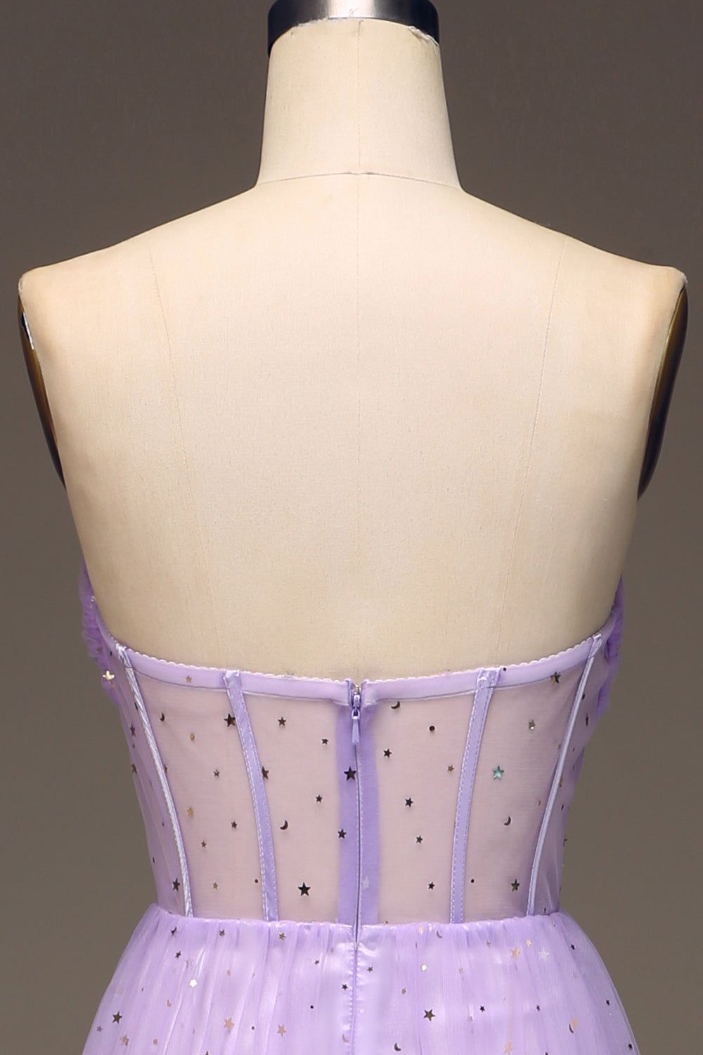 Tulle Strapless Purple Corset Prom Dress sold by Zapaka product image thumbnail 5