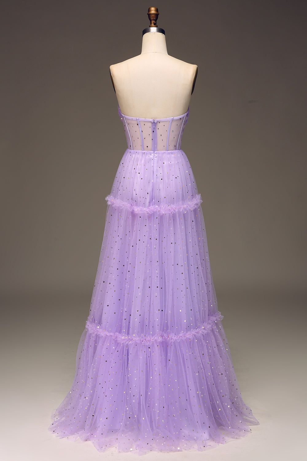 Tulle Strapless Purple Corset Prom Dress sold by Zapaka product image thumbnail 2