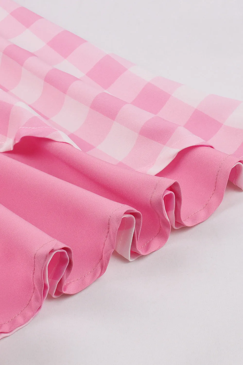 Retro Styles A Line Halter Neck Pink Plaid 1950s Dress sold by Zapaka product image thumbnail 5