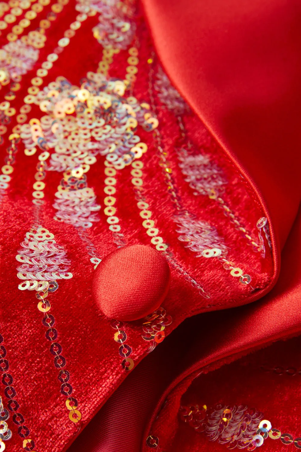 Sparkly Red Shawl Lapel 2 Piece Sequin Men's Blazer and Vest sold by Zapaka product image thumbnail 5