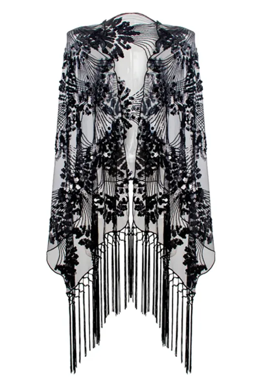 Fringes Sequin 1920s Cape sold by Zapaka