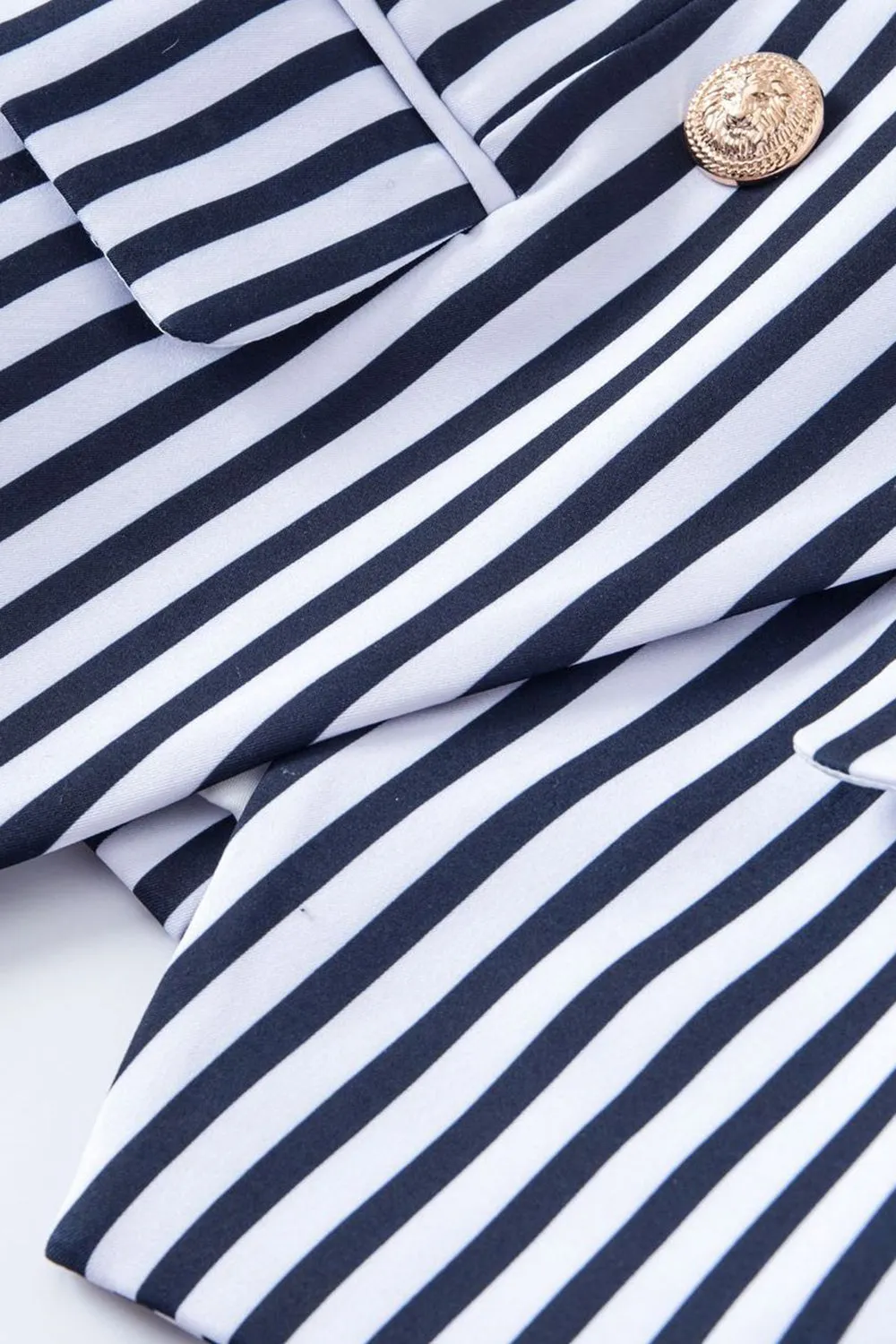 White Blue Striped Women's Blazer sold by Zapaka product image thumbnail 5