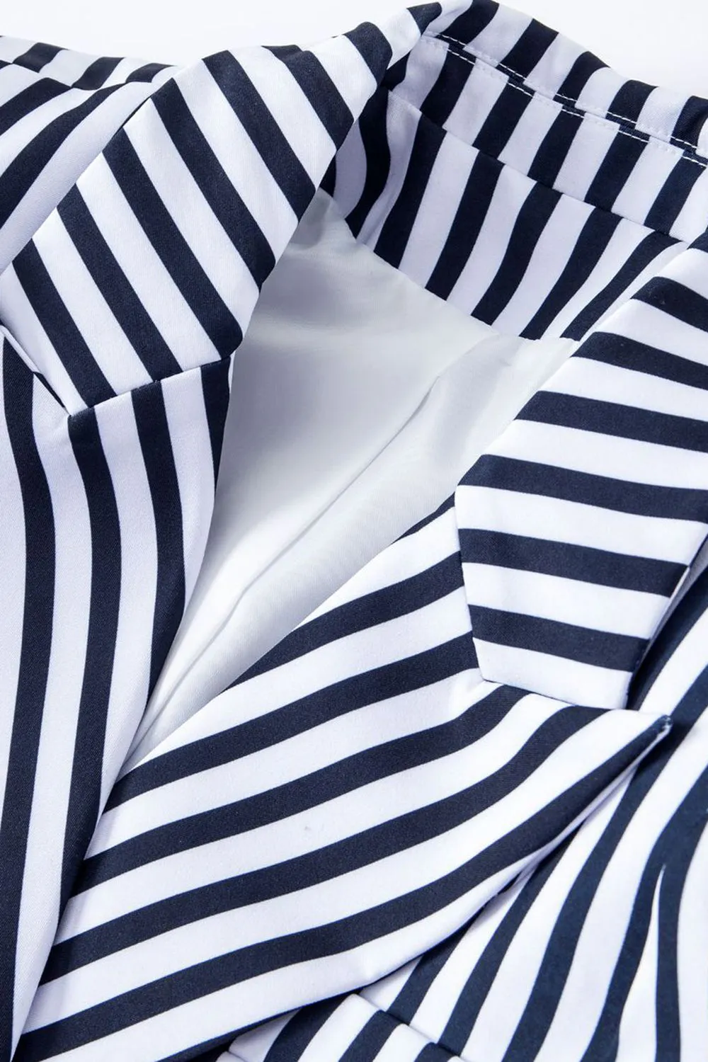 White Blue Striped Women's Blazer sold by Zapaka product image thumbnail 3