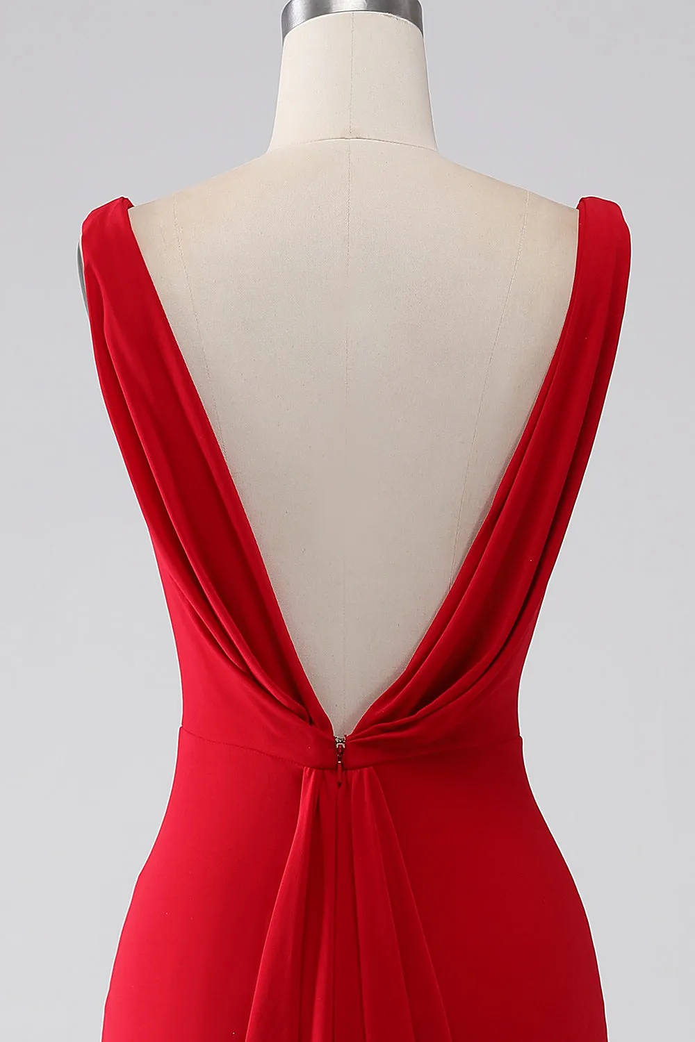 Mermaid V-Neck Red Prom Dress with Slit sold by Zapaka product image thumbnail 5