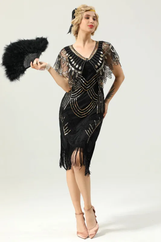 Black Party Sequins 1920s Dress sold by Zapaka