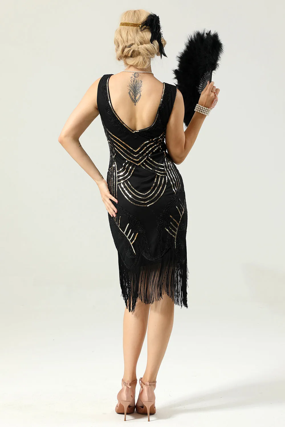 Black Party Sequins 1920s Dress sold by Zapaka product image thumbnail 2