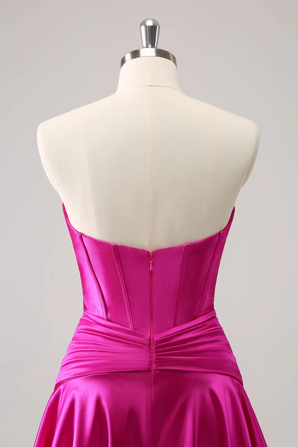 Fuchsia A-Line Sweetheart Corset Short Homecoming Dress sold by Zapaka product image thumbnail 5