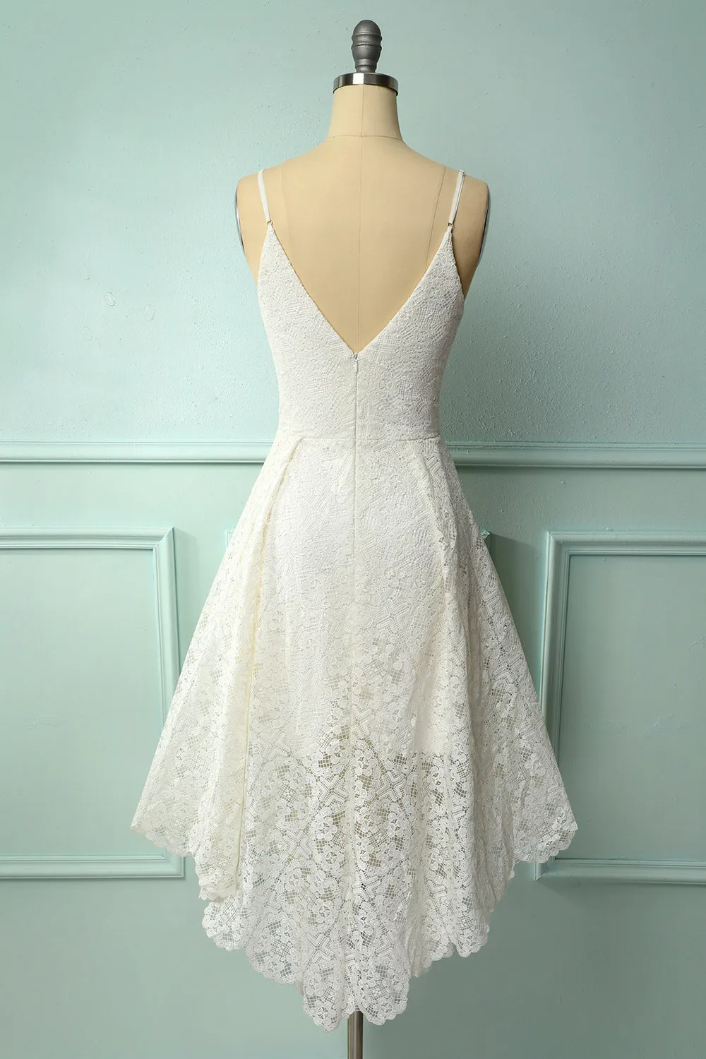 White Lace Asymmetrical Dress sold by Zapaka product image thumbnail 2
