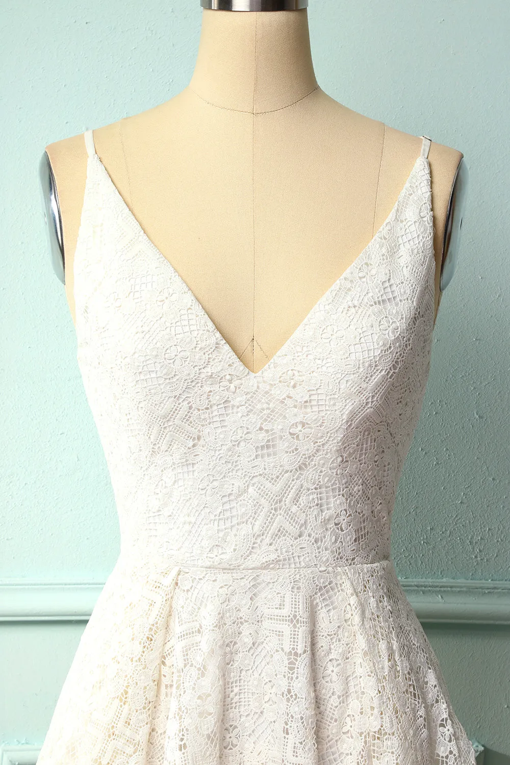 White Lace Asymmetrical Dress sold by Zapaka product image thumbnail 3