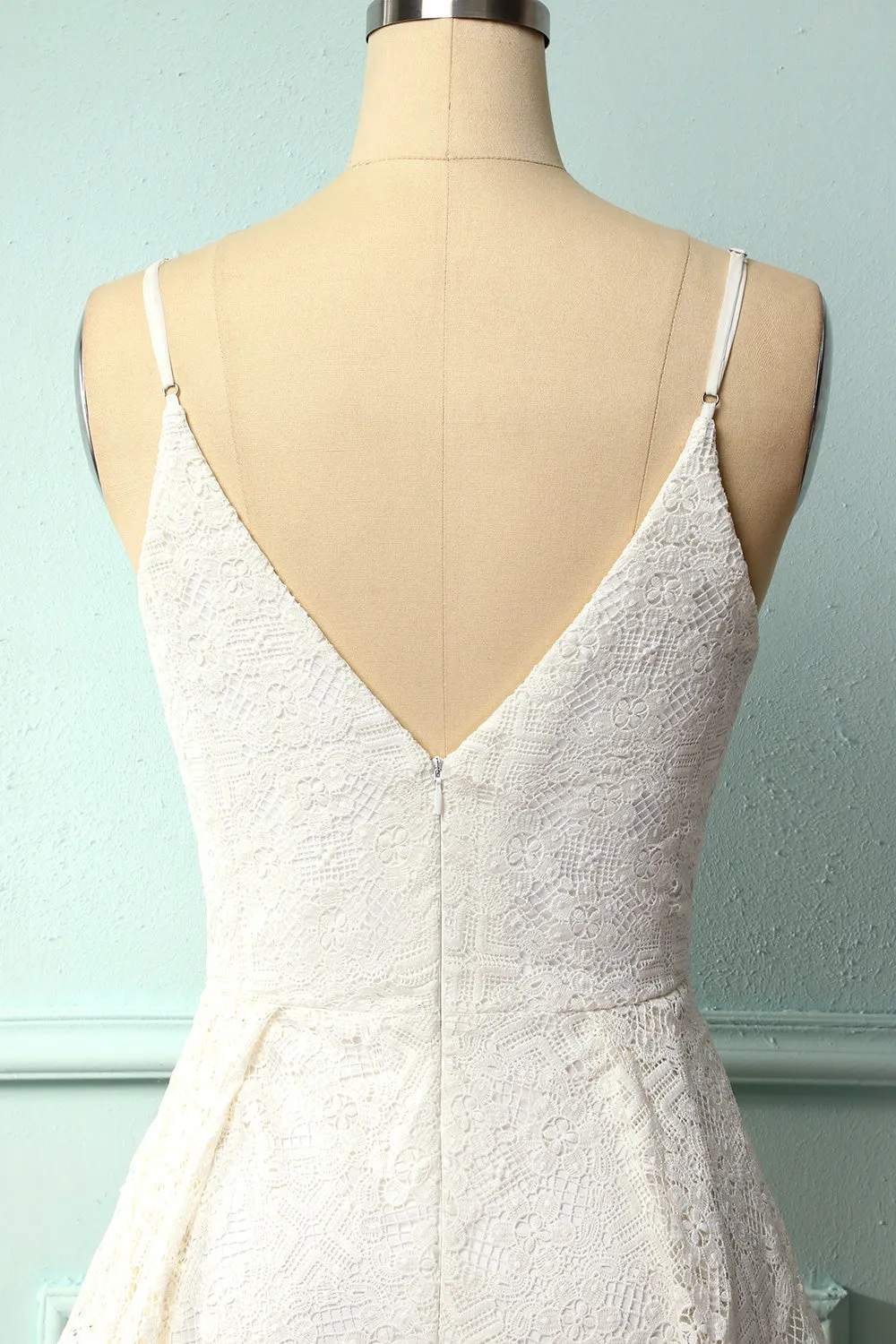 White Lace Asymmetrical Dress sold by Zapaka product image thumbnail 4
