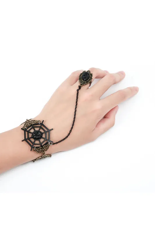 Halloween Vintage Spider Web Bracelet Ring sold by Zapaka