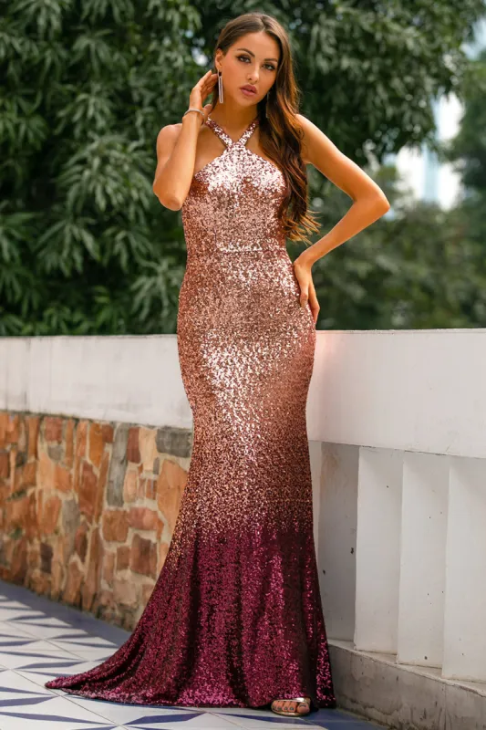 Sequins Halter Prom Dress sold by Zapaka