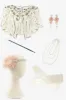 Apricot Plus Size 1920s Gatsby Dress with 20s Acessories Set sold by Zapaka