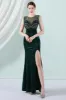 Dark Green Mermaid Bateau Neck Prom Dress sold by Zapaka
