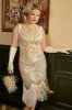 Apricot Plus Size 1920s Gatsby Dress with 20s Acessories Set sold by Zapaka