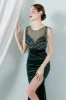 Dark Green Mermaid Bateau Neck Prom Dress sold by Zapaka