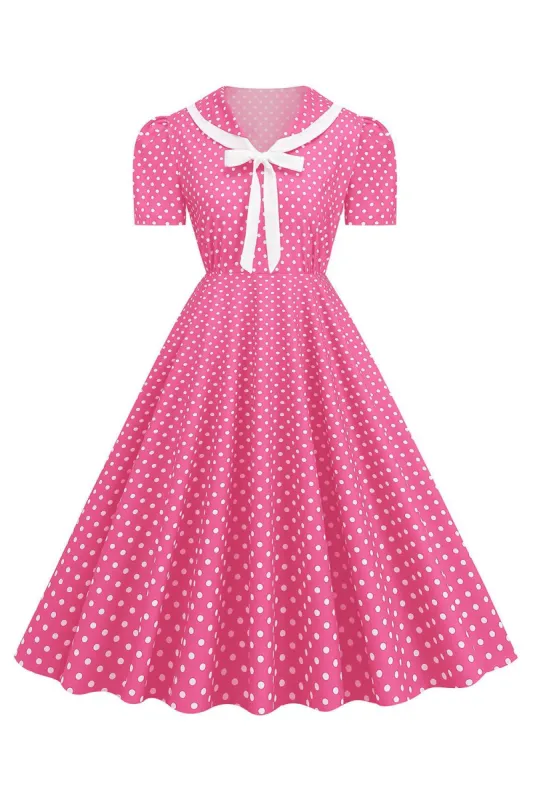 Pink Polka Dots Peter Pan 1950s Dress sold by Zapaka