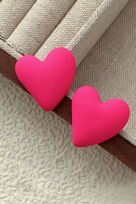Cute Fuchsia Heart Shaped Earrings sold by Zapaka