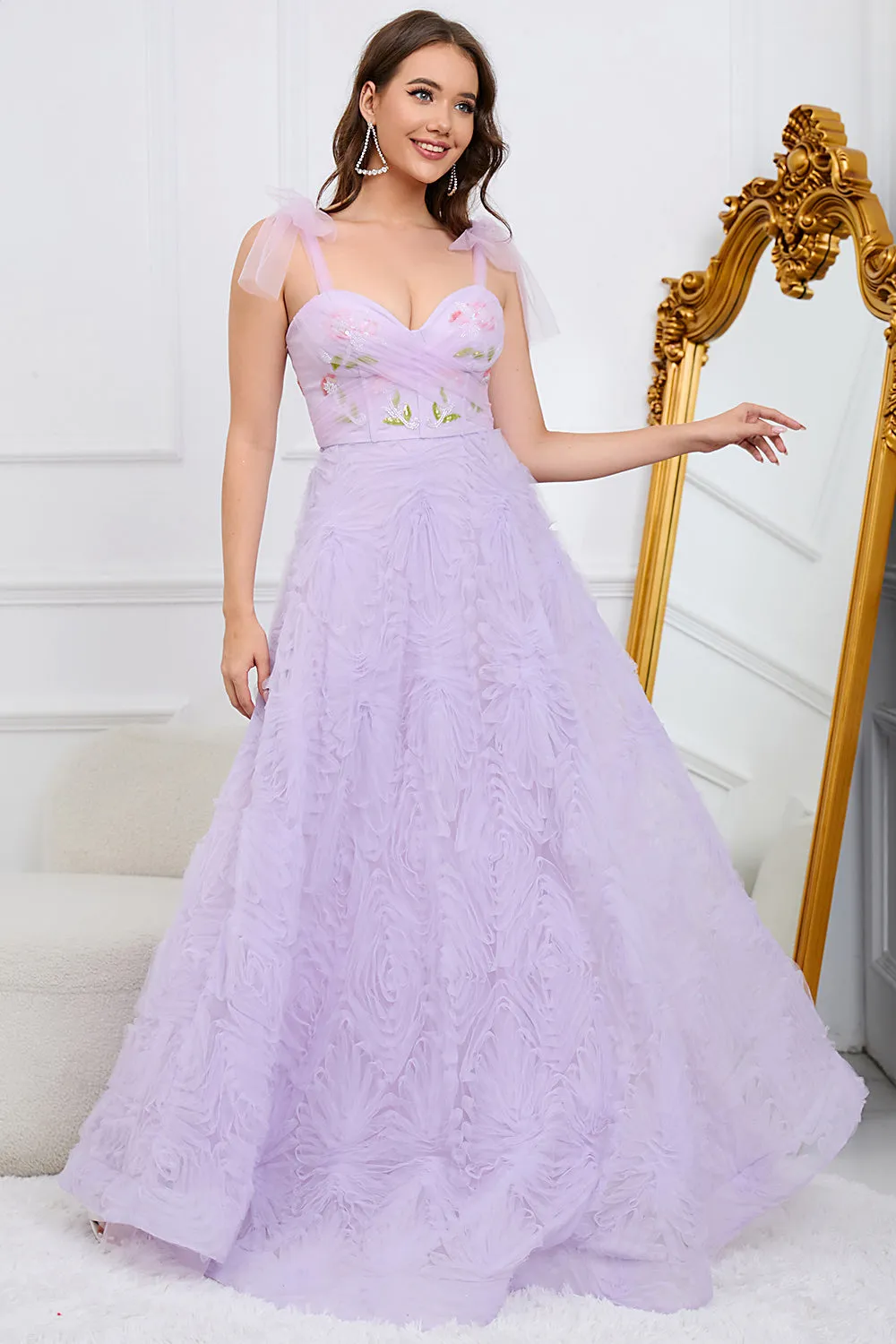 Purple A-Line Prom Dress With Embroidery sold by Zapaka product image thumbnail 4