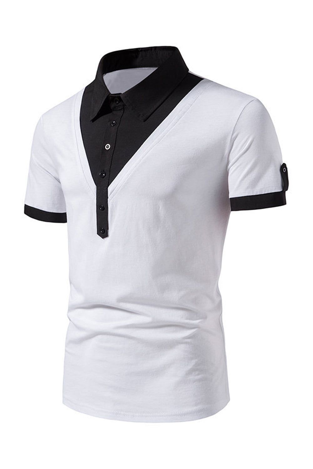 Patchwork Slim Fit Men's Polo Shirt sold by Zapaka product image thumbnail 3