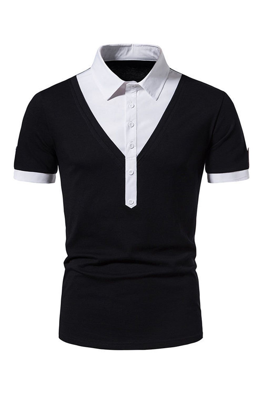 Patchwork Slim Fit Men's Polo Shirt sold by Zapaka product image thumbnail 4