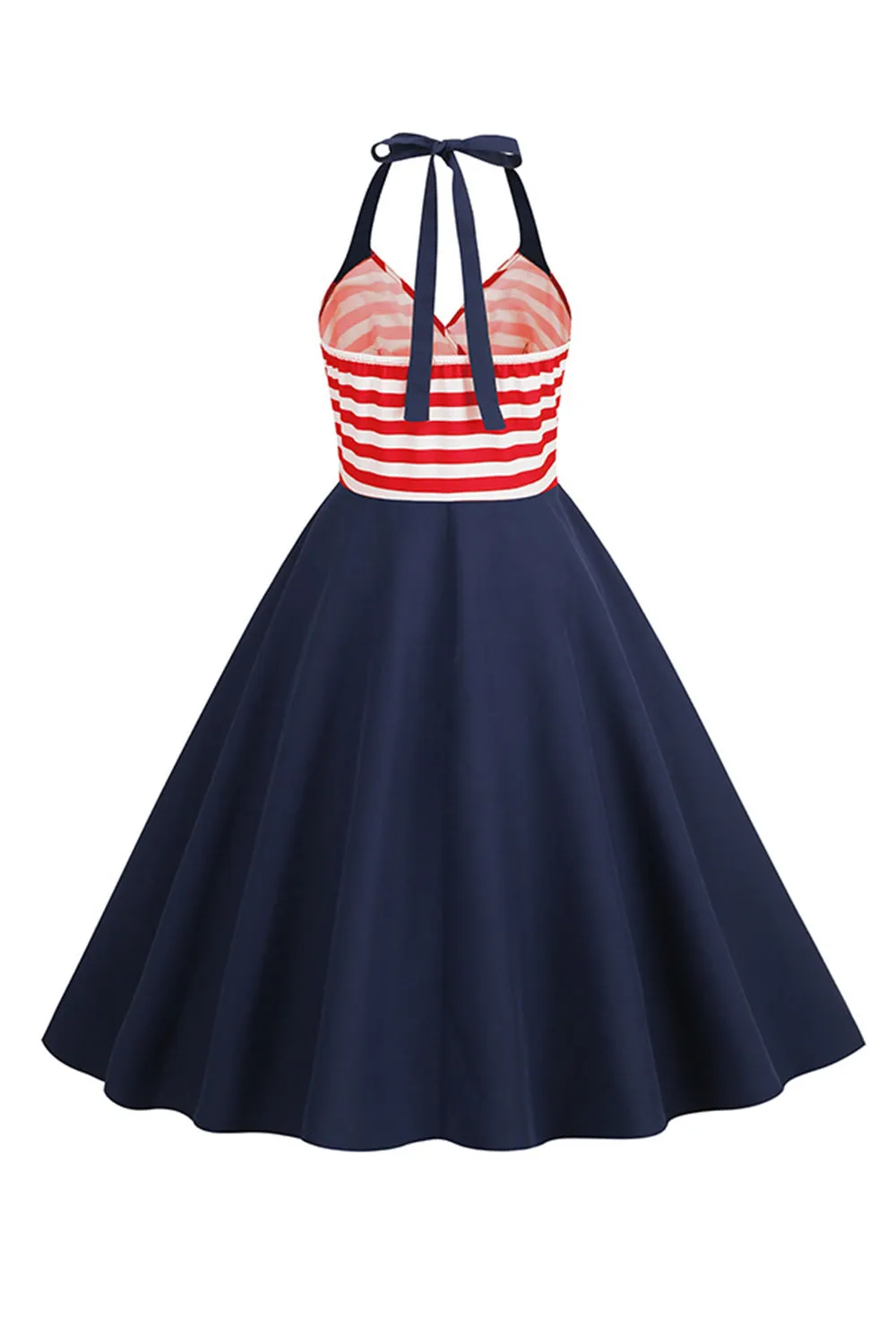 Stripes Halter Swing 1950s Dress sold by Zapaka product image thumbnail 2