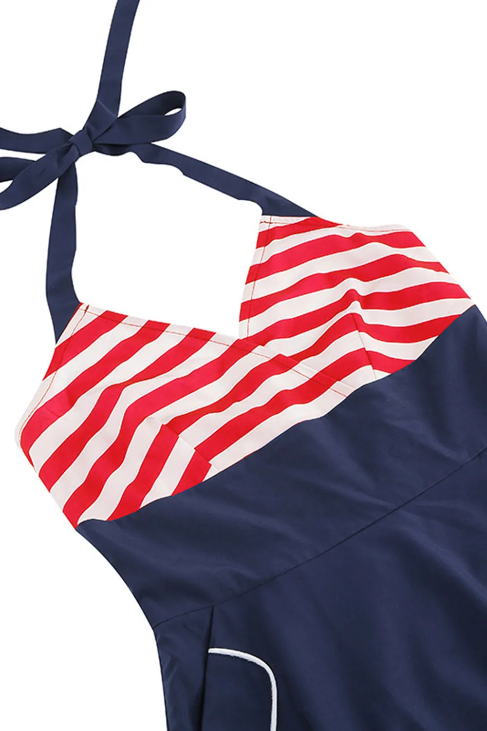 Stripes Halter Swing 1950s Dress sold by Zapaka product image thumbnail 4