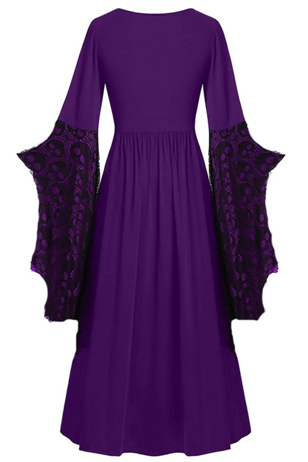 Black Long Sleeves Vintage Plus Size Halloween Dress sold by Zapaka product image thumbnail 4