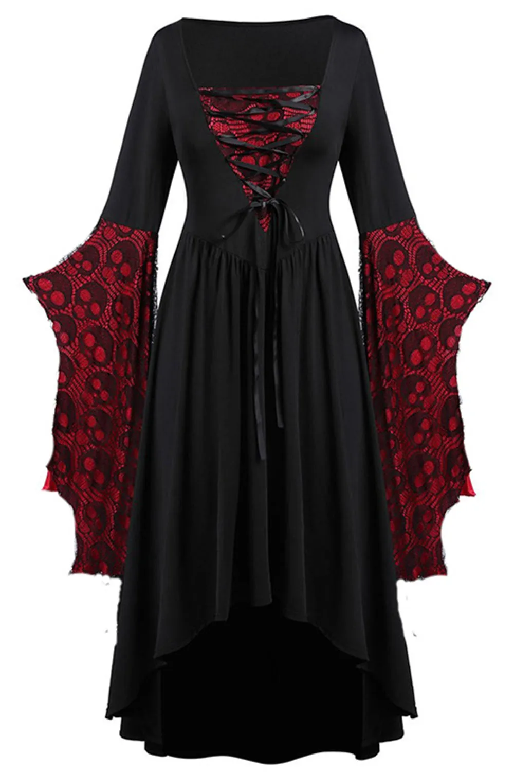 Black Long Sleeves Vintage Plus Size Halloween Dress sold by Zapaka