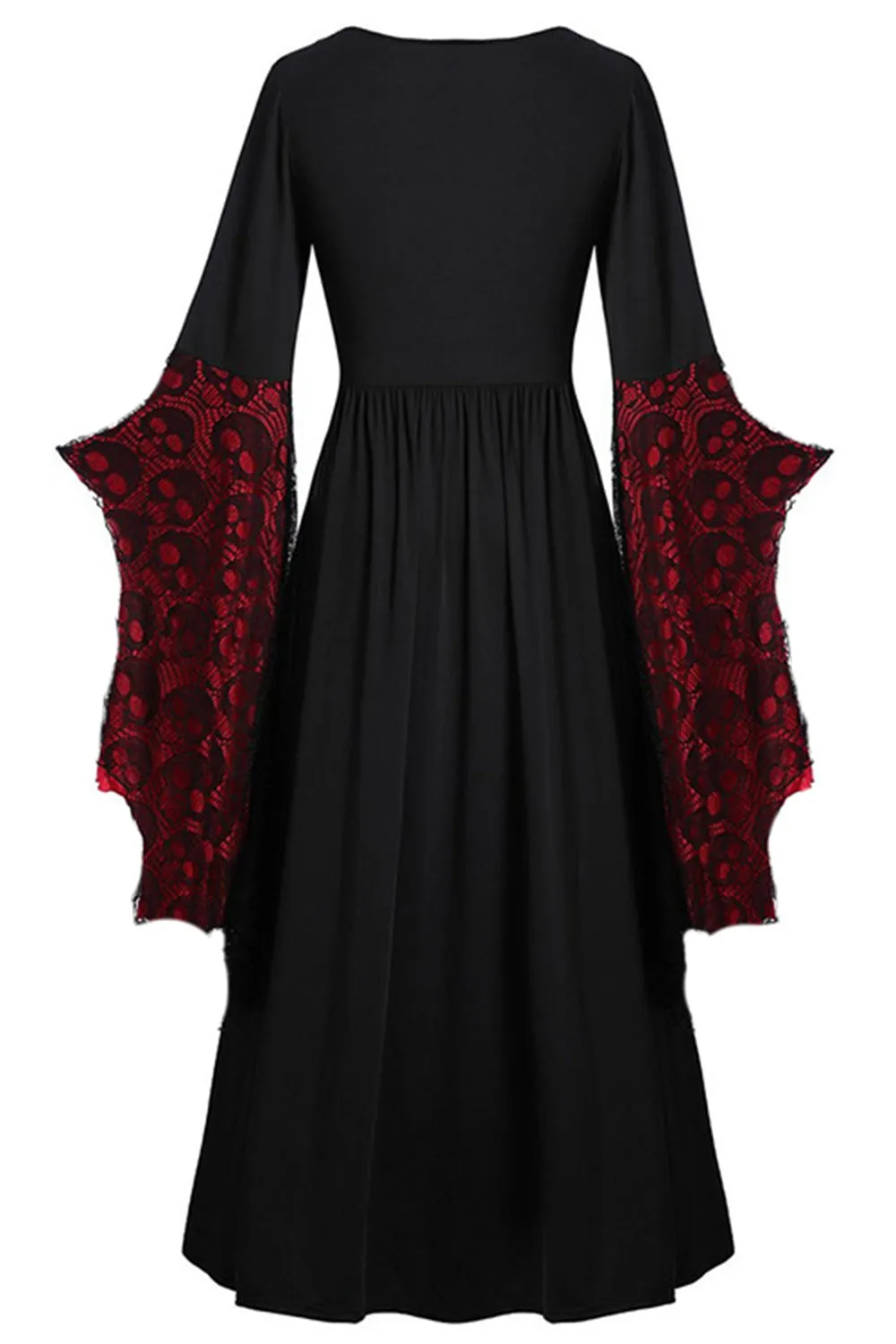 Black Long Sleeves Vintage Plus Size Halloween Dress sold by Zapaka product image thumbnail 2