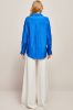Royal Blue Oversized Button Down Women Blouse sold by Zapaka
