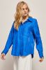 Royal Blue Oversized Button Down Women Blouse sold by Zapaka